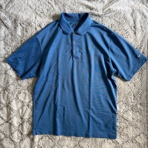 Nike Golf Performance Short Sleeve Blue Polo Shirt Men’s Large Golfwear Collar